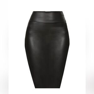 Elegant Black Leather Skirt